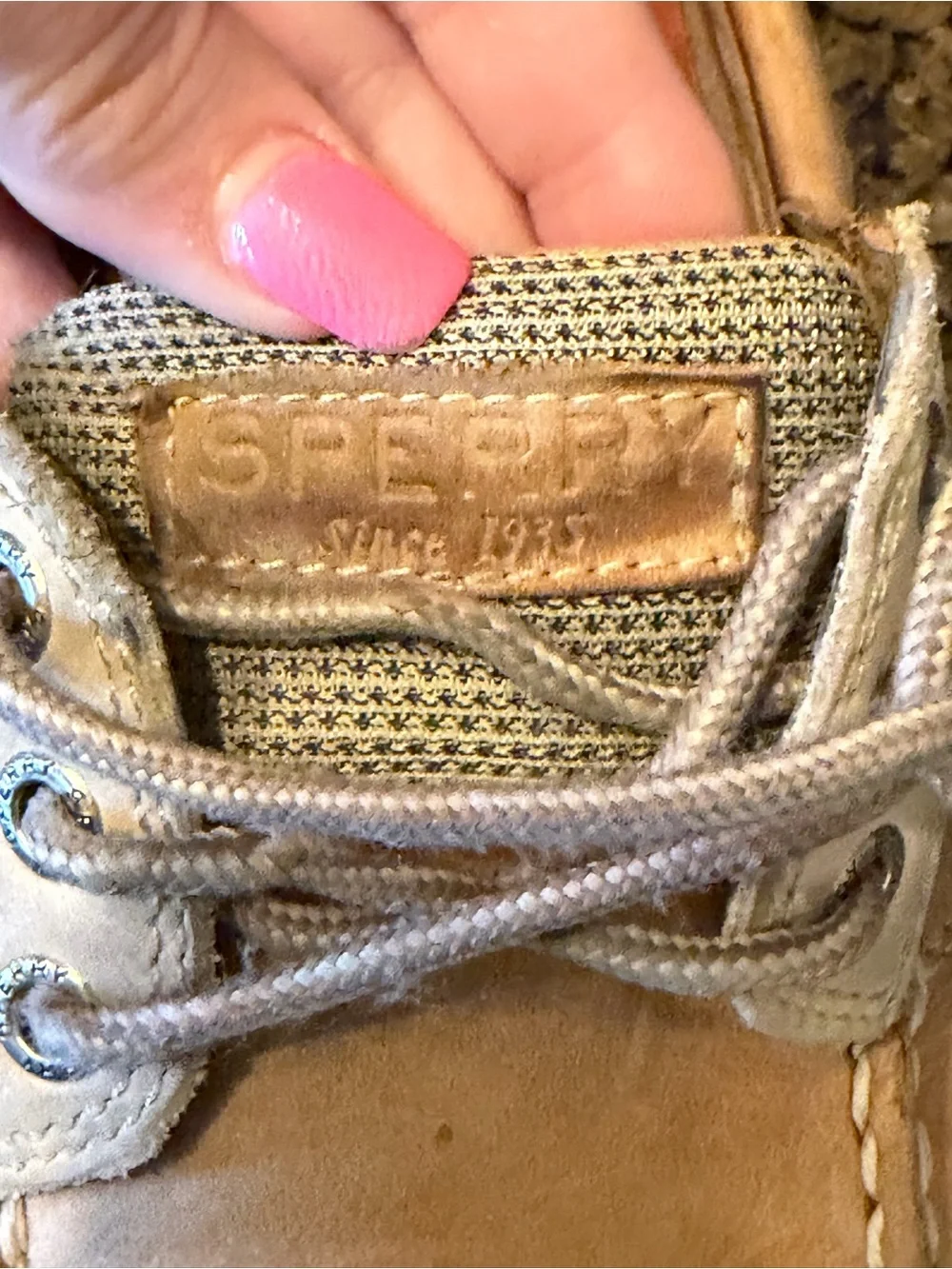 Sperry Light Tan cream  Boat Shoes size 8 leather breathable casual